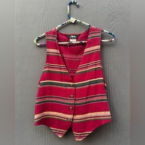 Roper Vintage 90s Southwestern Woven Striped Vest Size SM